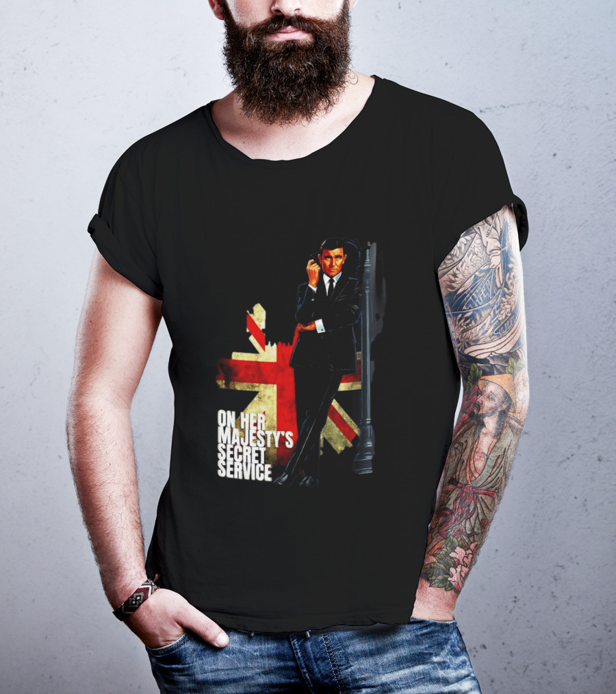 James Bond On Her Majesty's Secret Service British Flag Spy T-Shirt