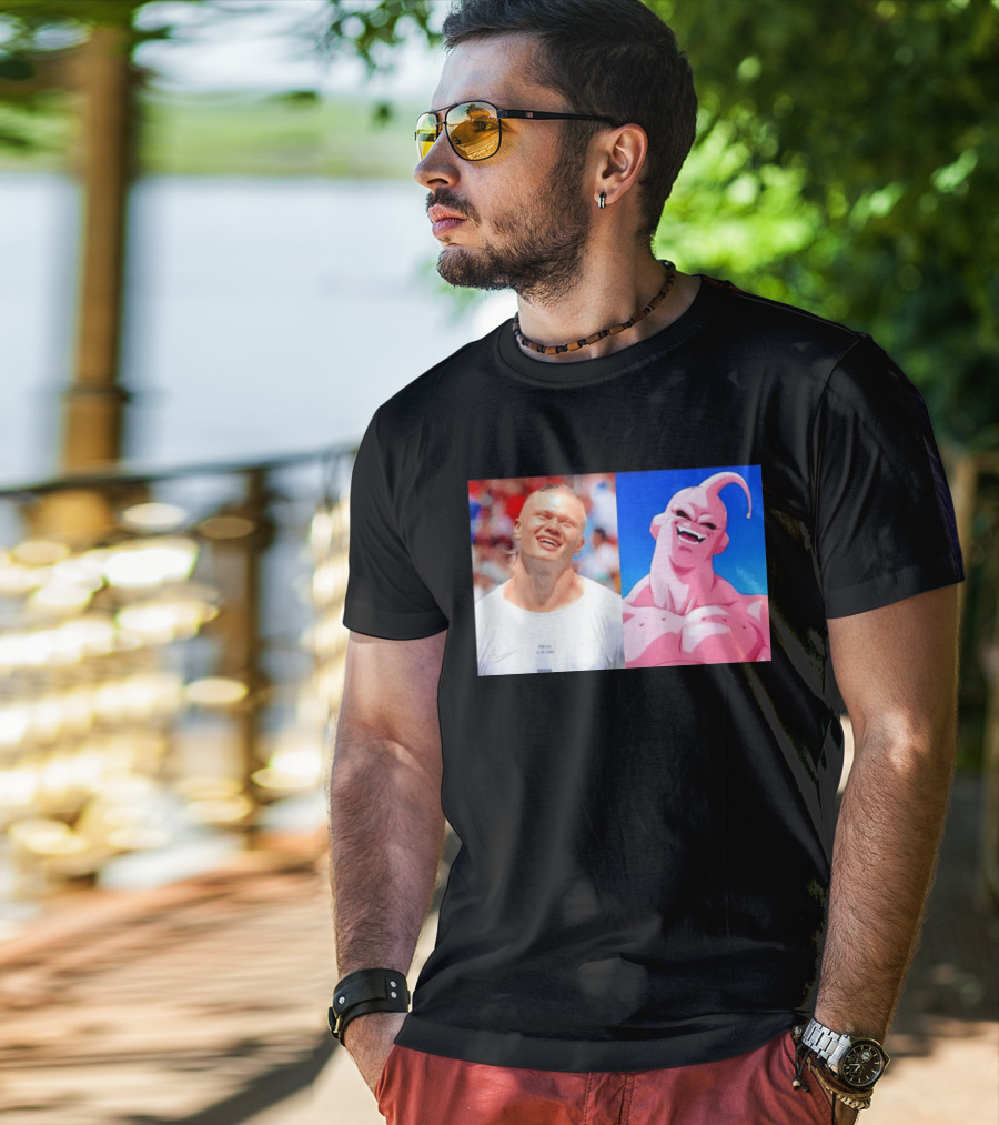 Erling Haaland Majin Buu Dragon Ball Z Comparison T-Shirt