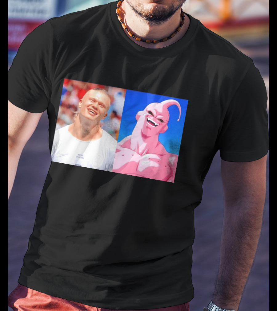 Erling Haaland Majin Buu Dragon Ball Z Comparison T-Shirt