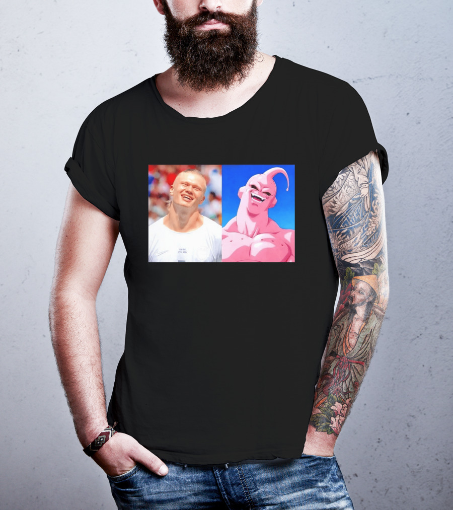 Erling Haaland Majin Buu Dragon Ball Z Comparison T-Shirt