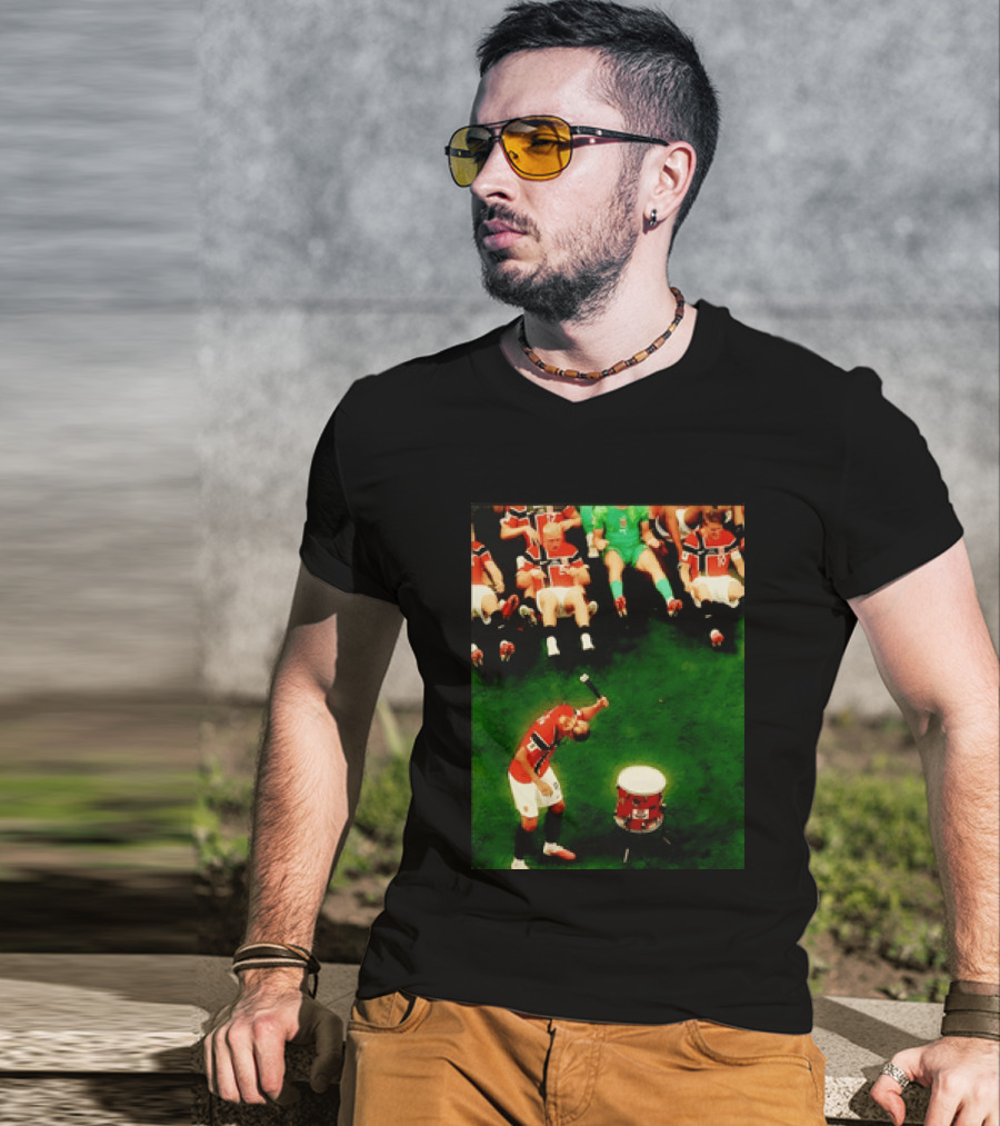 Erling Haaland Norway Football Team Drummer Celebration 26WC T-Shirt