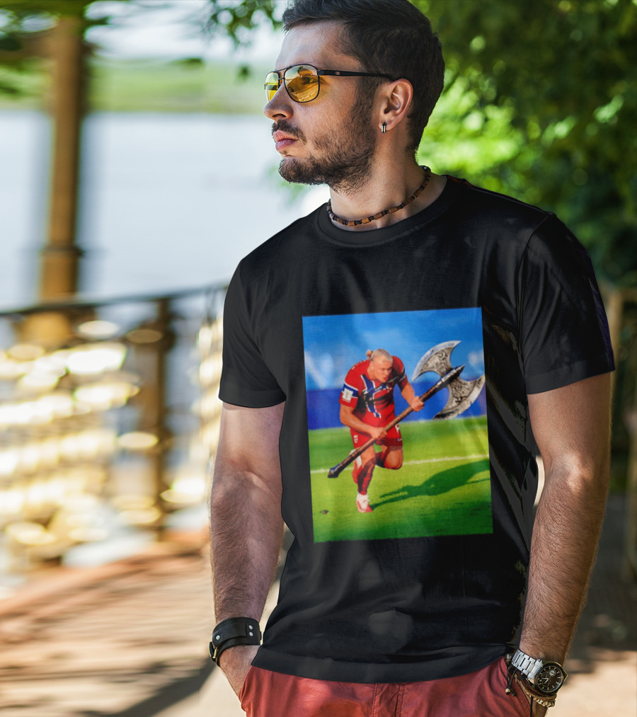 Erling Haaland Norway Viking Warrior Meme Football Team T-Shirt