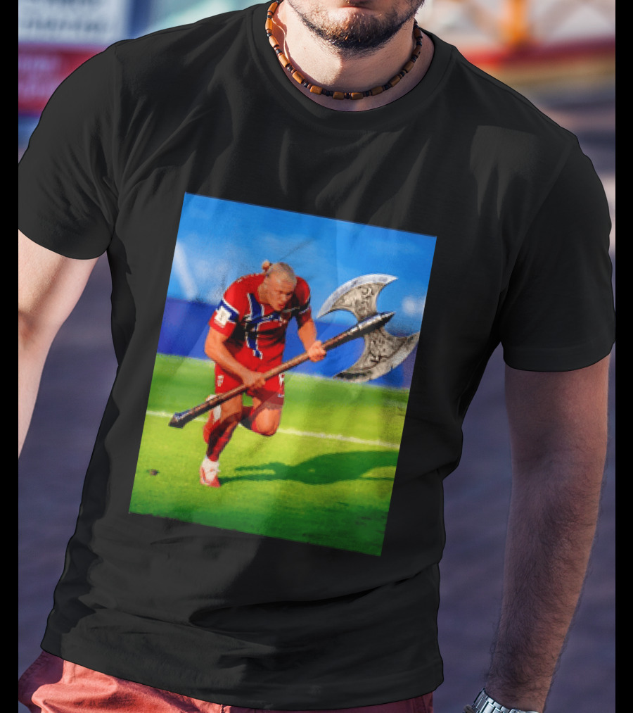 Erling Haaland Norway Viking Warrior Meme Football Team T-Shirt