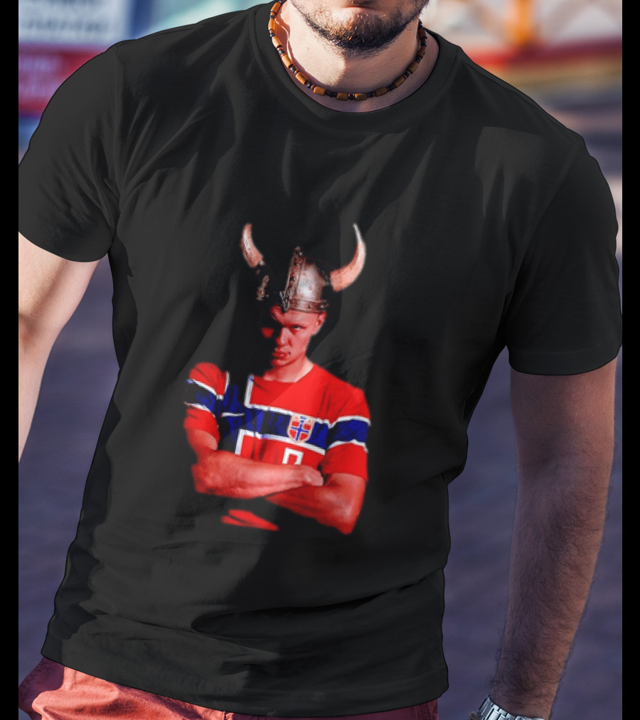 Erling Haaland Norway National Football Team Viking Helmet T-Shirt