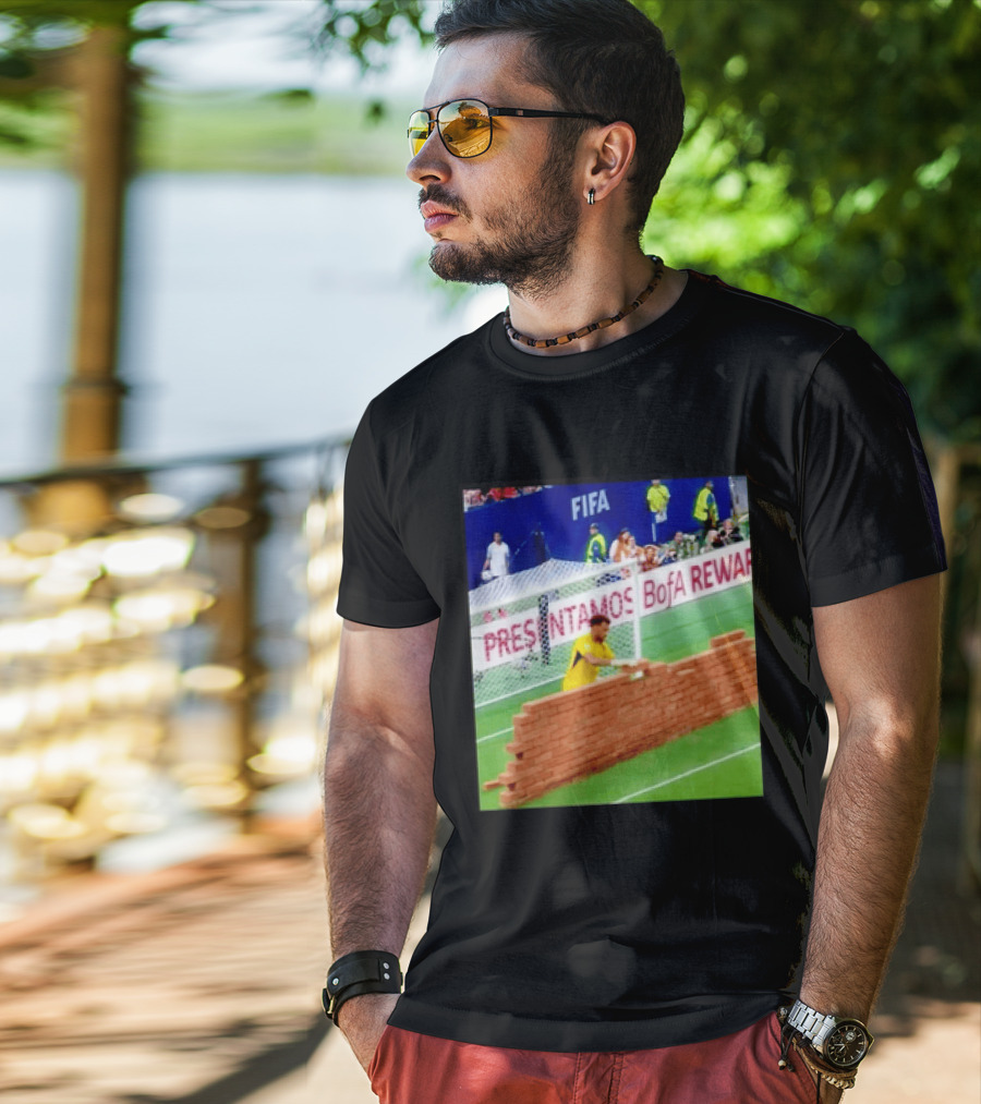 Vozinha Cape Verde FIFA Goalkeeper Meme Brick Wall Soccer Humor T-Shirt