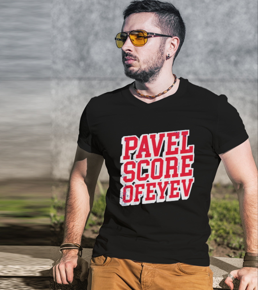 Pavel Score Vegas Golden Knights Distressed Dorofeyev T-Shirt