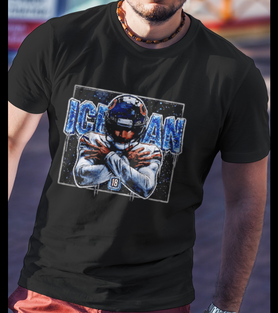 Iceman 18 Chicago Bears Football Helmet And Jersey T-Shirt