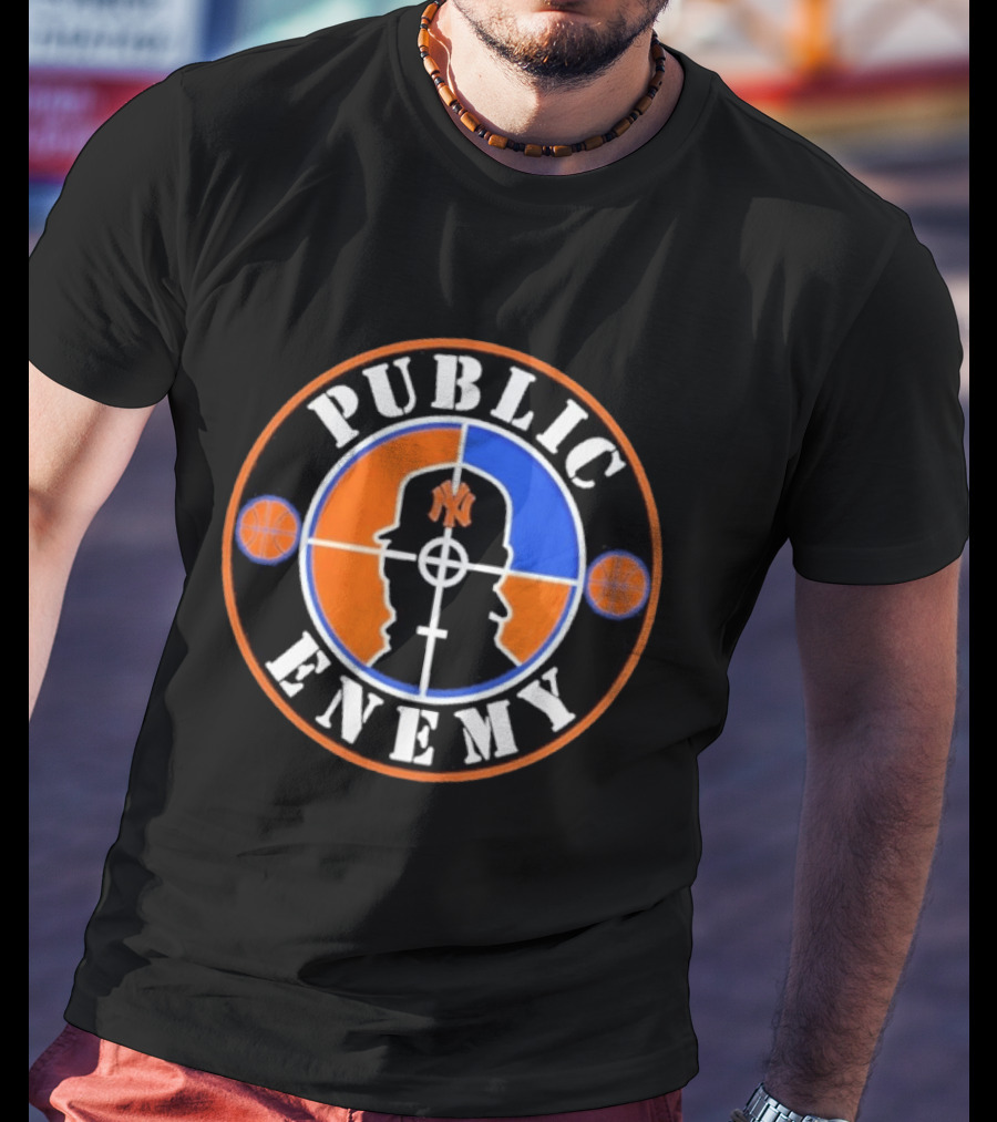 Public Enemy New York Knicks Basketball Crosshair T-Shirt