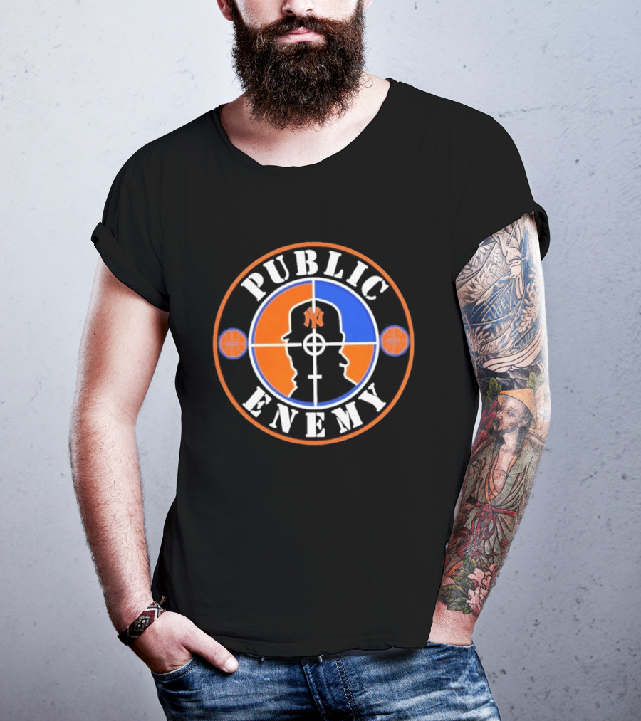 Public Enemy New York Knicks Basketball Crosshair T-Shirt