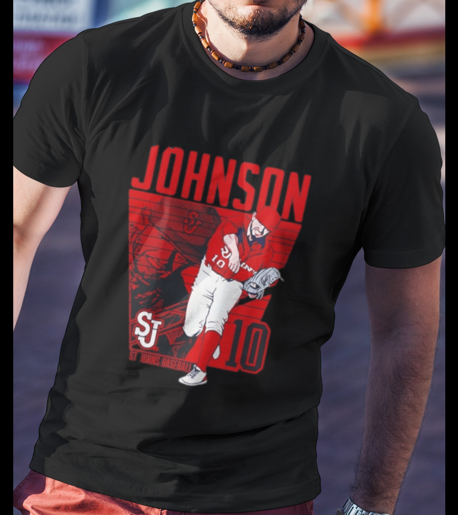 St. John's Baseball Johnson 10 Player Action T-Shirt