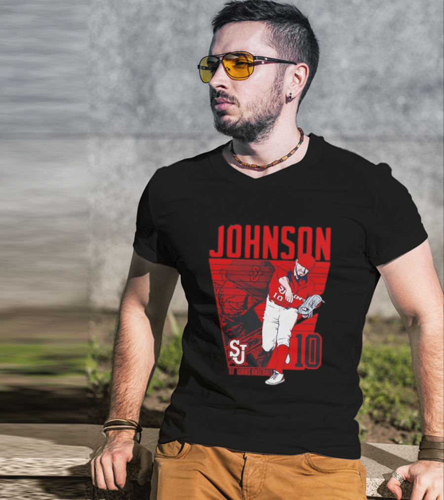 St. John's Baseball Johnson 10 Player Action T-Shirt