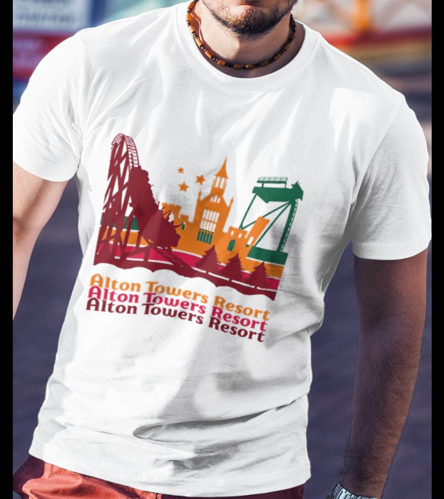 Alton Towers Resort Iconic Rides And Castle Attractions T-Shirt