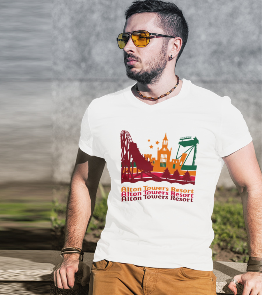 Alton Towers Resort Iconic Rides And Castle Attractions T-Shirt