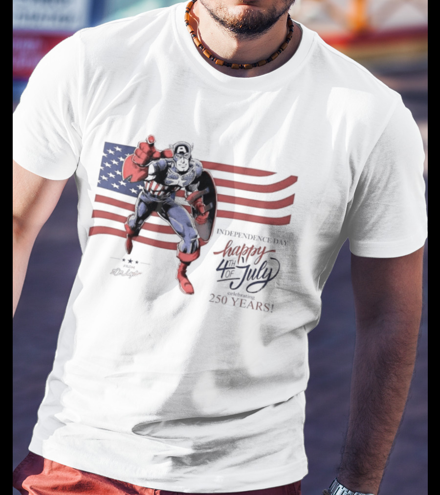 Captain America Marvel Comics Happy 4th Of July Independence Day Celebration T-Shirt