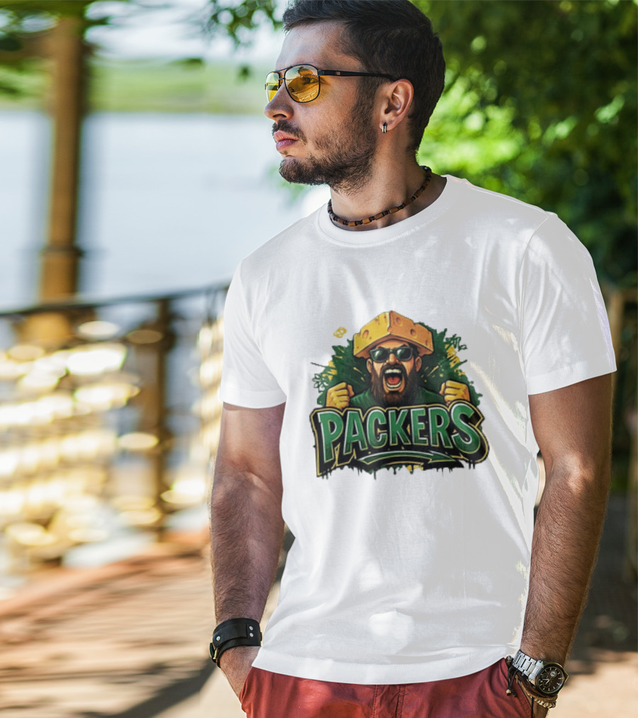 Packers Cheesehead Fan Graffiti T-Shirt