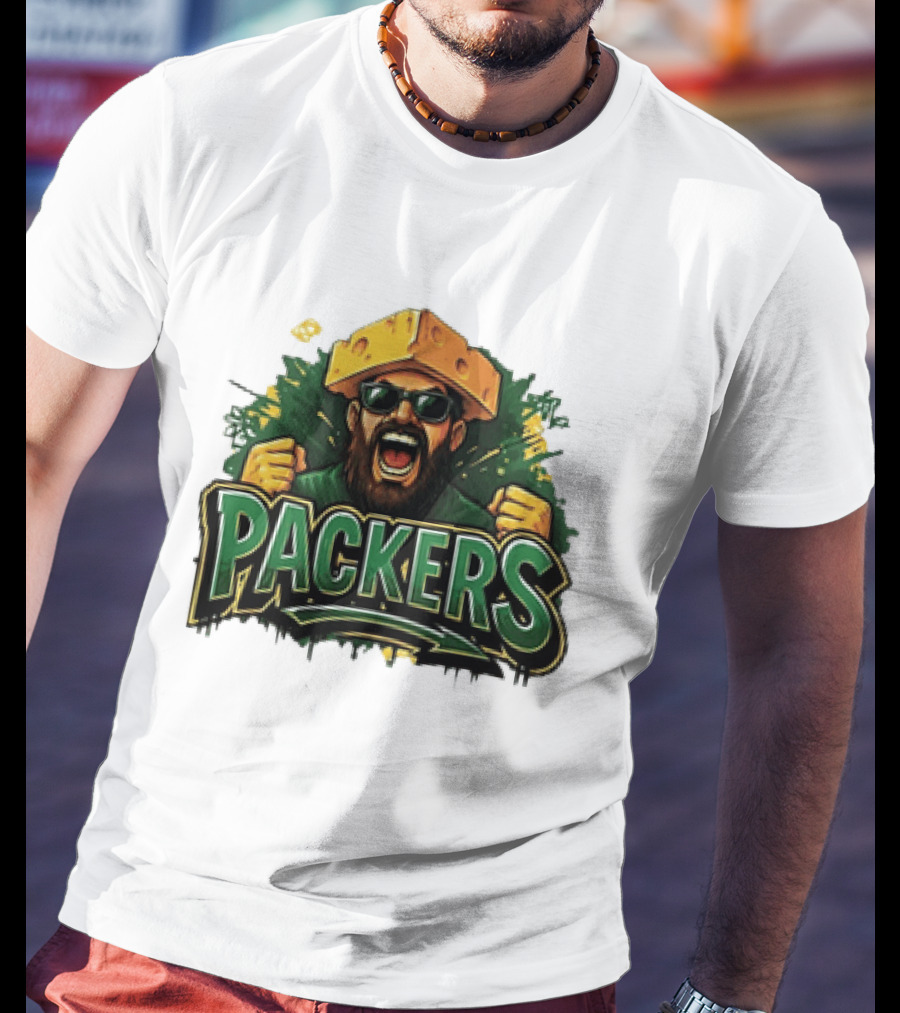 Packers Cheesehead Fan Graffiti T-Shirt