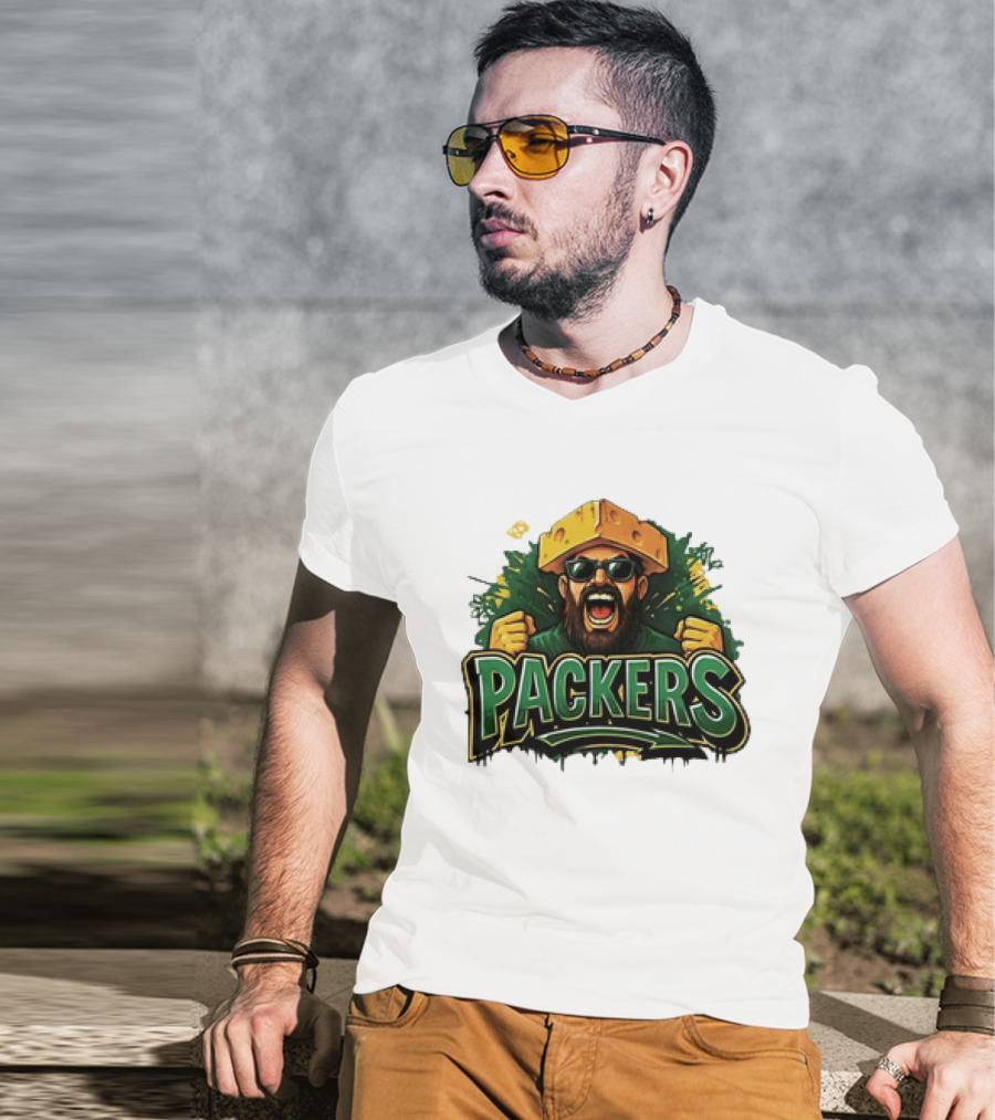 Packers Cheesehead Fan Graffiti T-Shirt