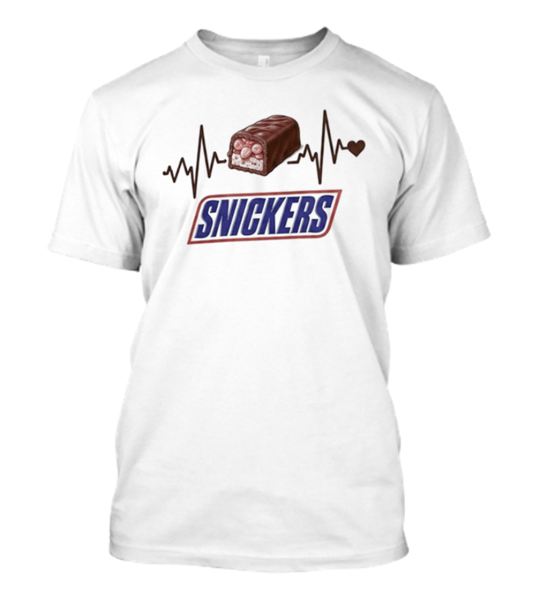 Heartbeat Snickers Addiction Lovers T-Shirt