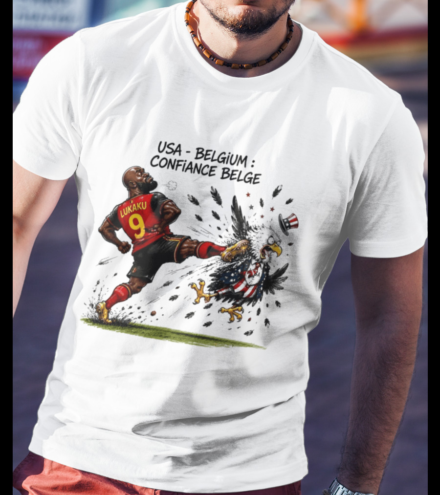 USA Belgium Confiance Belge Romelu Lukaku Cartoon T-Shirt