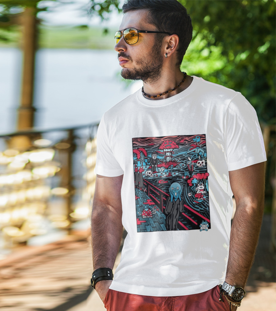 The American Scream Killer Acid Psychedelic Surrealist Edvard Munch Mashup T-Shirt