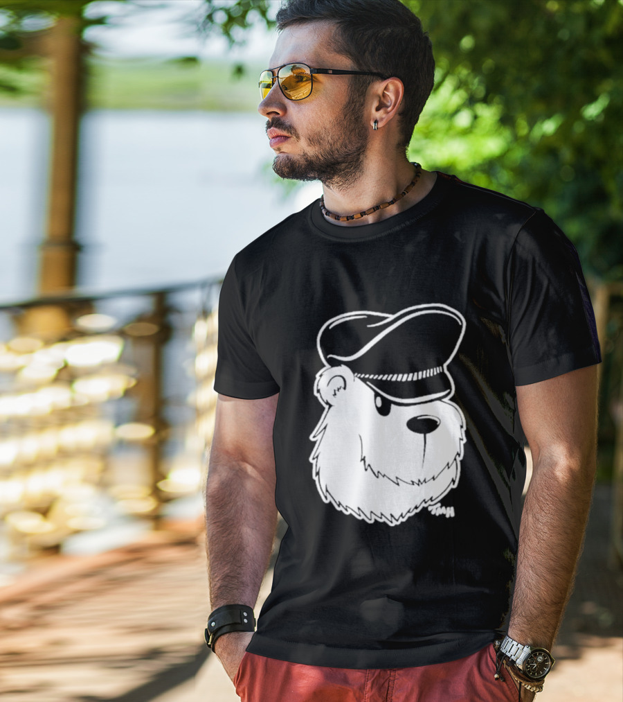 Bear With Police Officer Hat T-Shirt