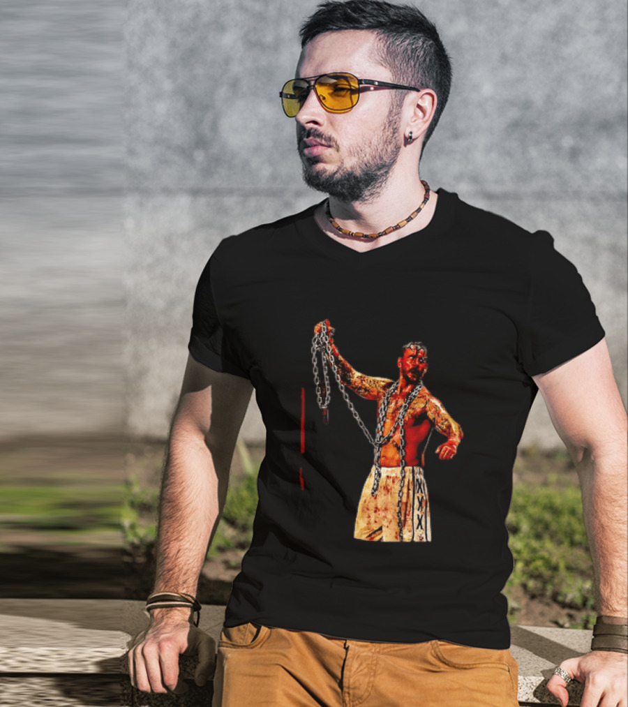 CM Punk Bloody Chain Wrestling WWE AEW Battle Attire T-Shirt