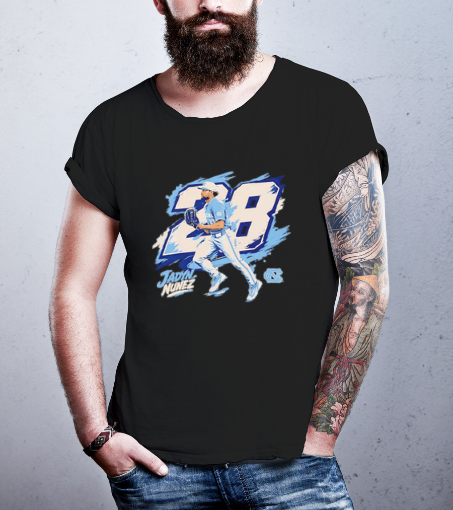 Jadyn Nunez No 28 North Carolina Tar Heels Baseball Player T-Shirt