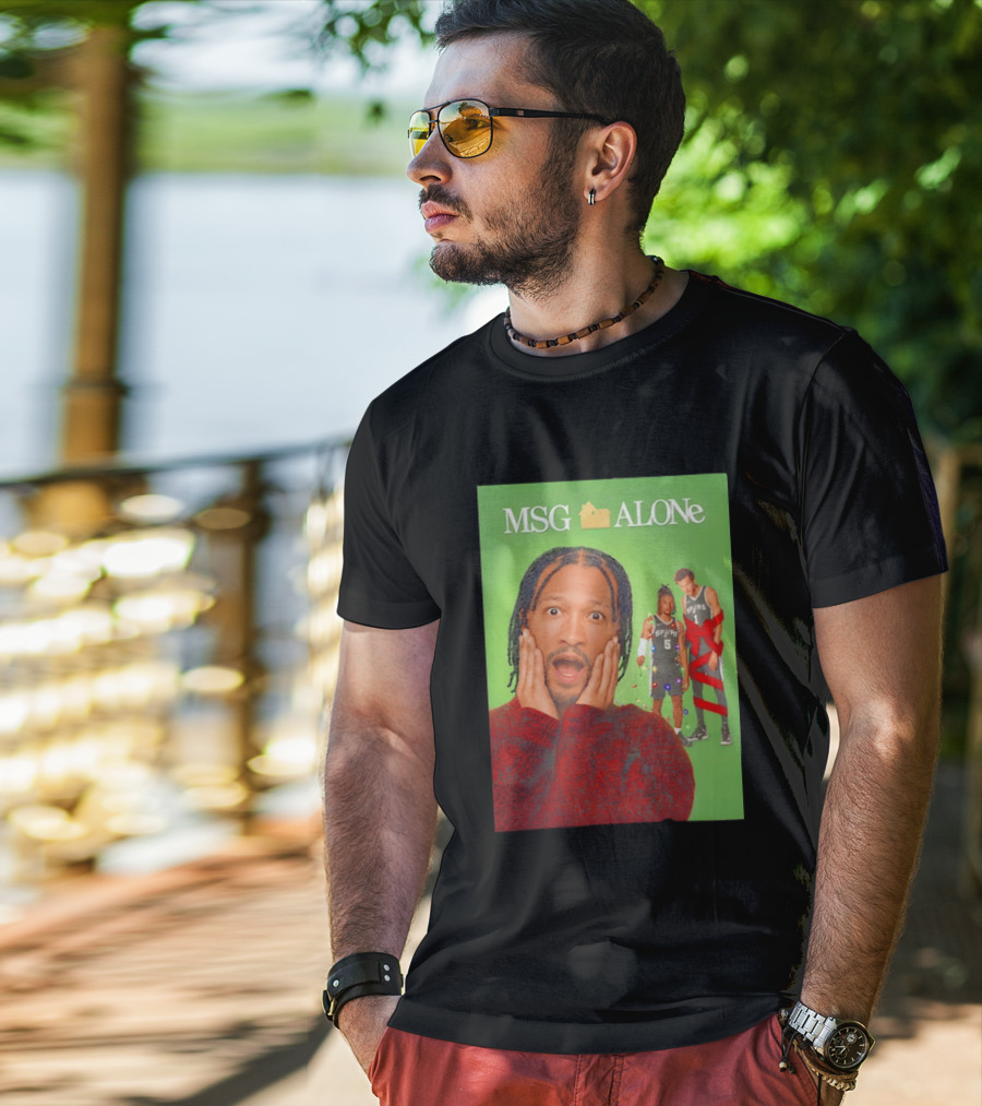 MSG ALONe Jalen Brunson Victor Wembanyama New York Knicks Home Alone NBA Basketball Spurs T-Shirt