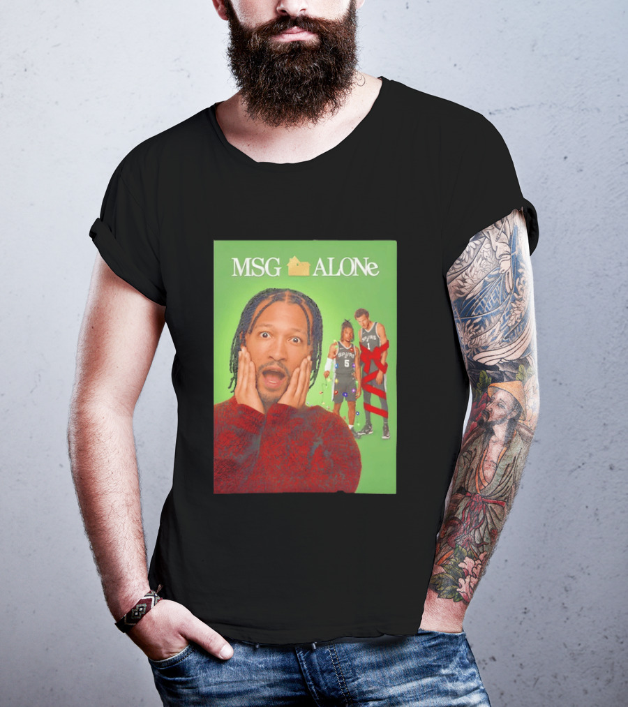 MSG ALONe Jalen Brunson Victor Wembanyama New York Knicks Home Alone NBA Basketball Spurs T-Shirt