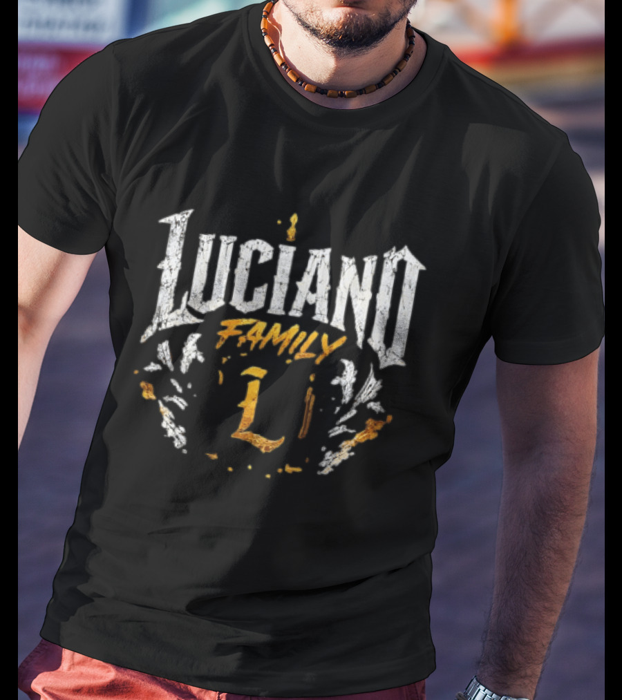 Luciano Family Gold Crown Shield L Monogram Regal T-Shirt