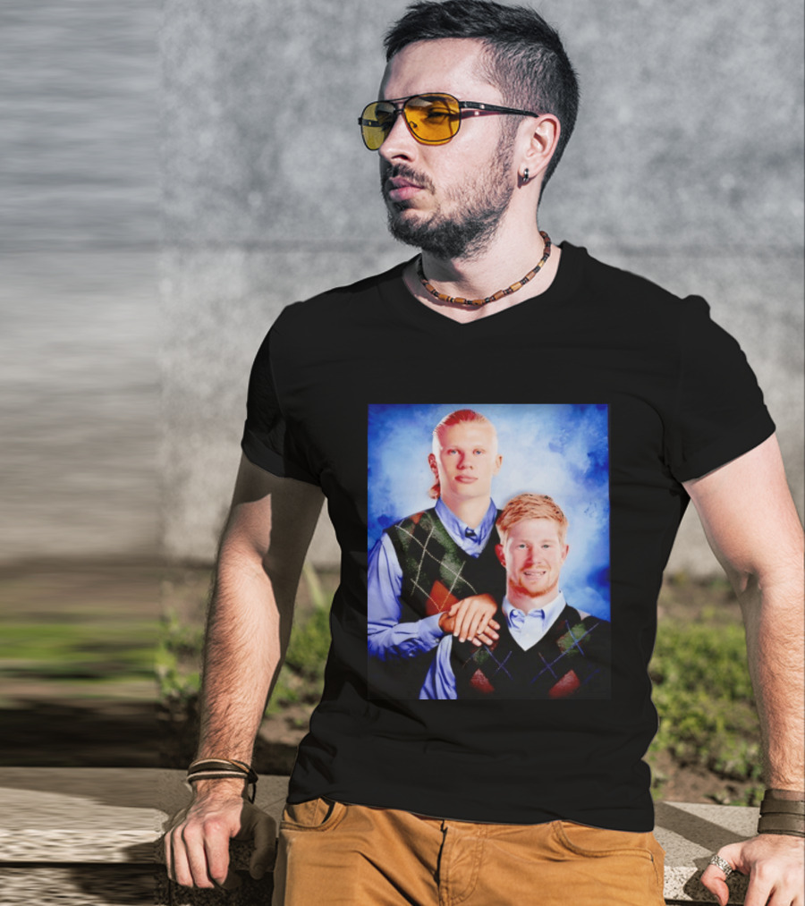 Erling Haaland Kevin De Bruyne Step Brothers Manchester City FC T-Shirt