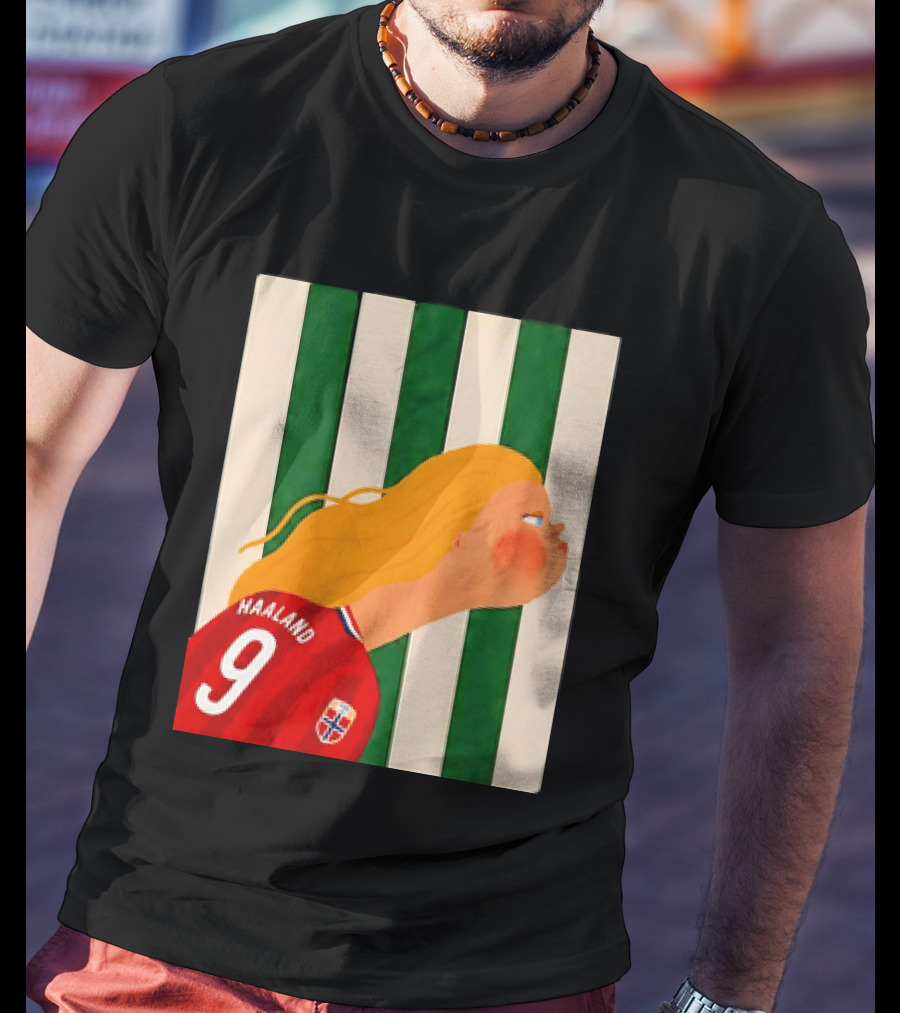 Erling Haaland No 9 Norway National Team Cartoon T-Shirt