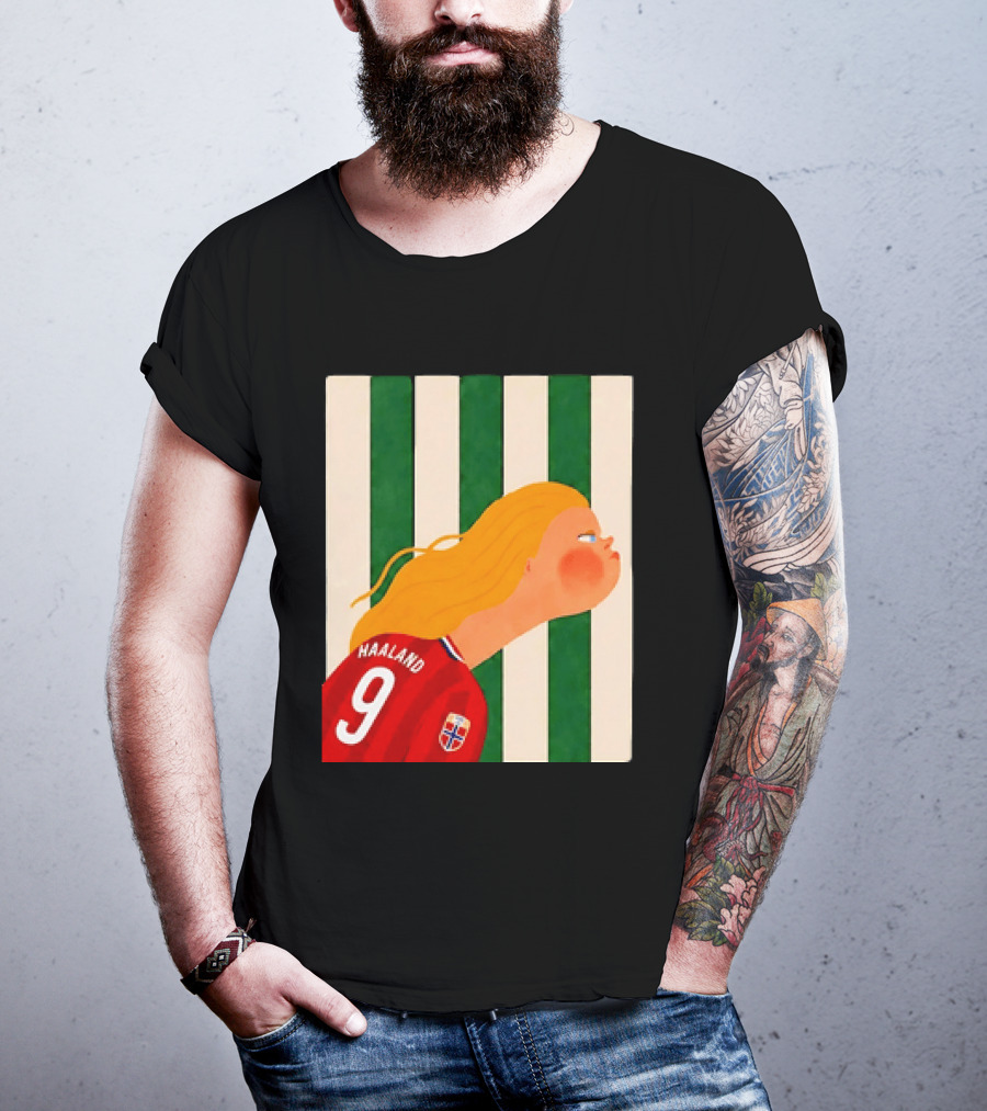 Erling Haaland No 9 Norway National Team Cartoon T-Shirt