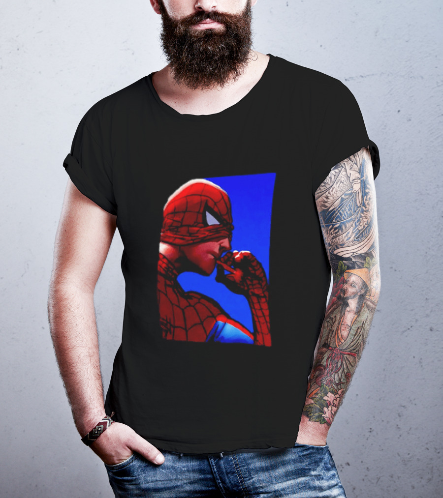 Spider Man Smoking Reaction Meme Awkward Superhero T-Shirt
