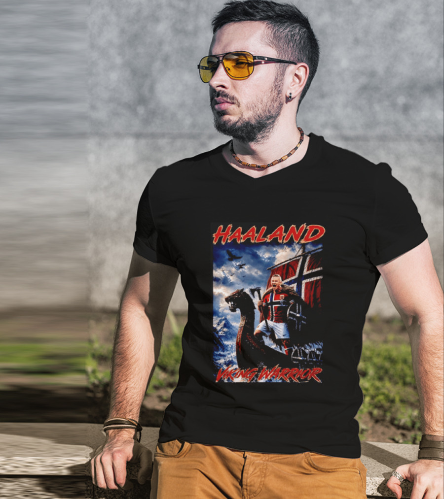 Haaland Viking Warrior Norway Football Nordic Pride T-Shirt