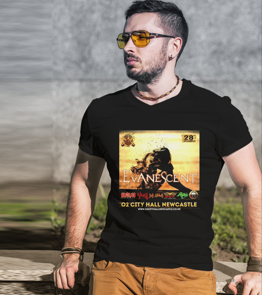 Evanescent Live At O2 City Hall Newcastle With AC/DC Ghost Def Leppard And Poison December 28th T-Shirt