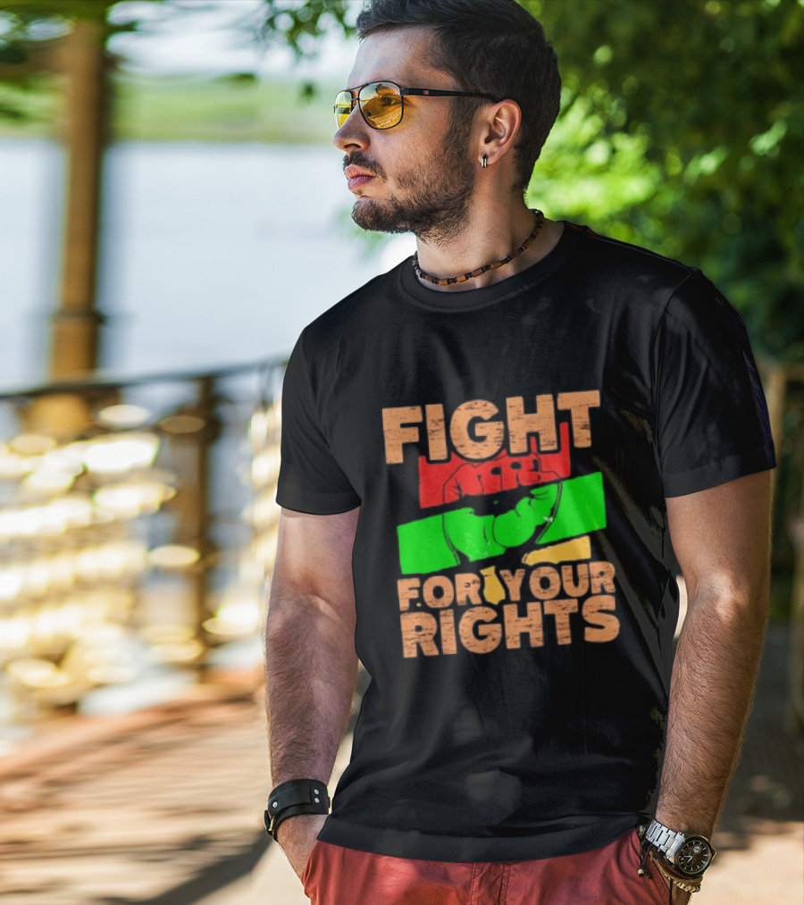 Fist Emblem Fight For Your Rights Multicolor T-Shirt