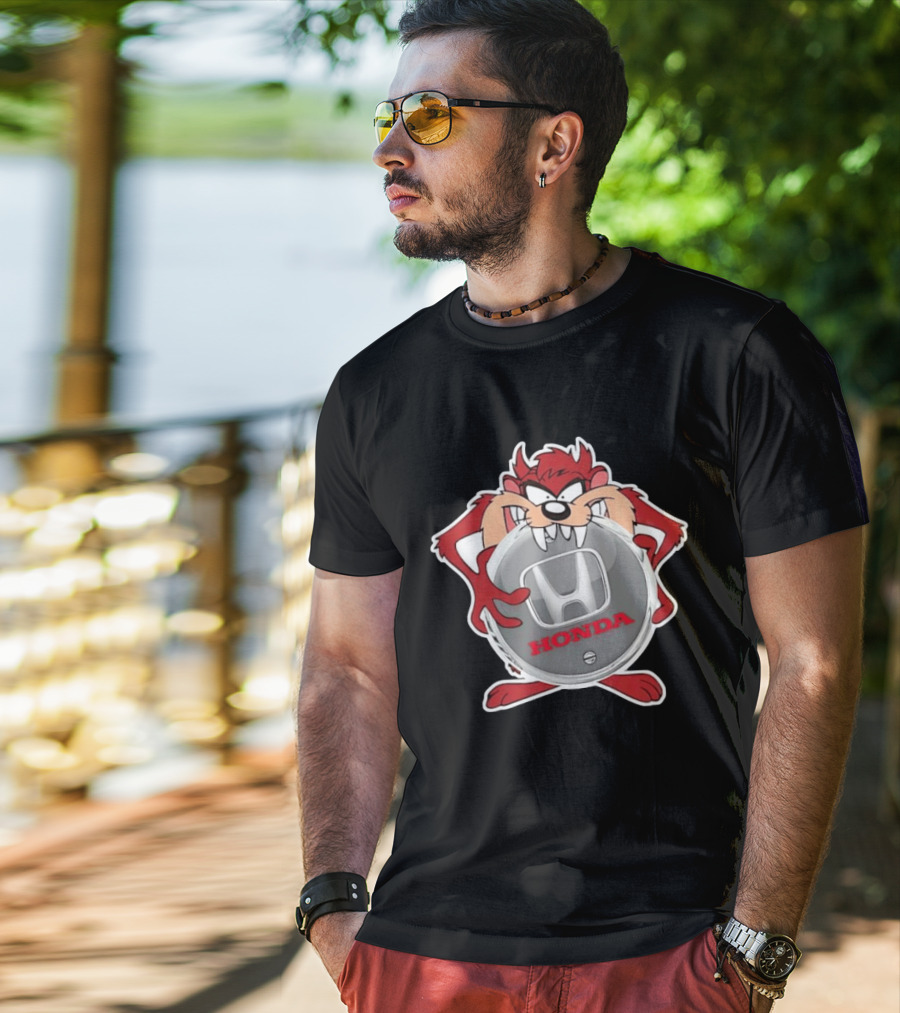 Tasmanian Devil Looney Tunes Holding Honda T-Shirt