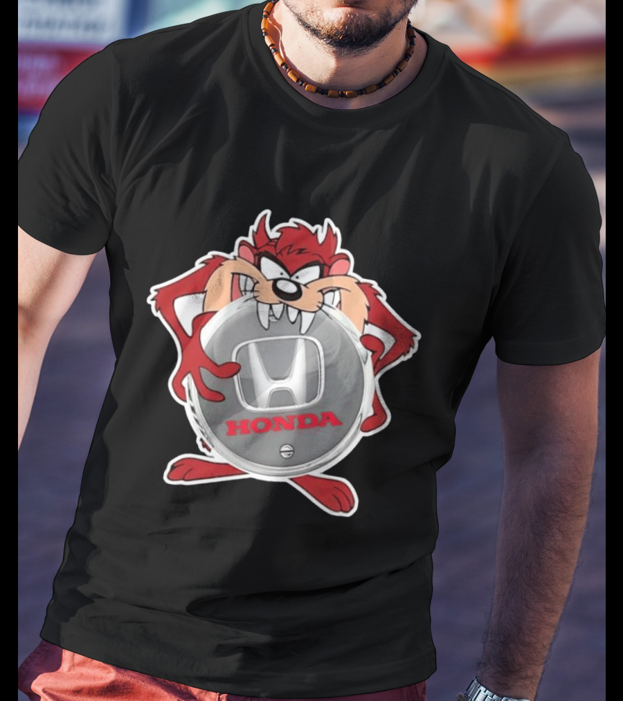 Tasmanian Devil Looney Tunes Holding Honda T-Shirt