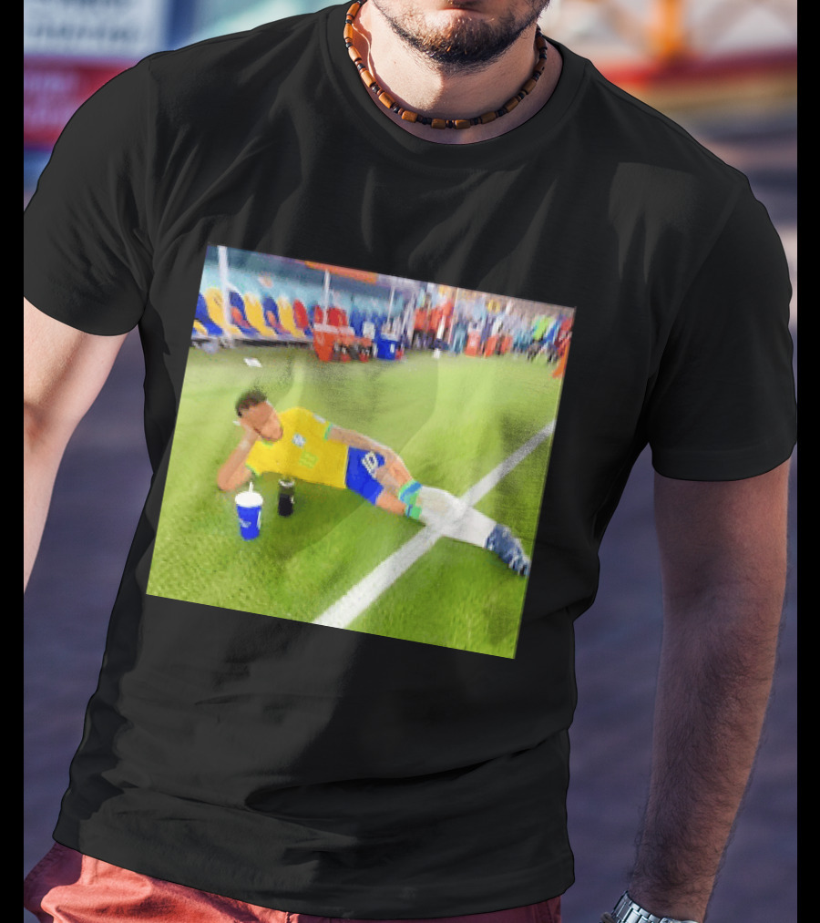 Neymar Jr Brazil Number 10 Relaxing Pitch Meme Iconic Soccer Moment T-Shirt
