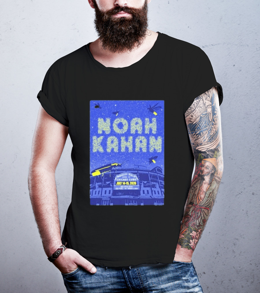 Noah Kahan Live At Wrigley Field Chicago Cubs July 14 15 2026 Event T-Shirt