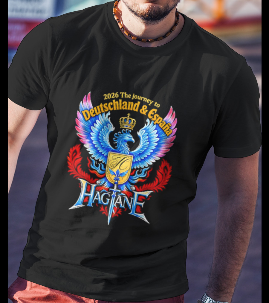 2026 The Journey To Deutschland And España Hagiane Crest Emblem With Crowned Phoenix T-Shirt