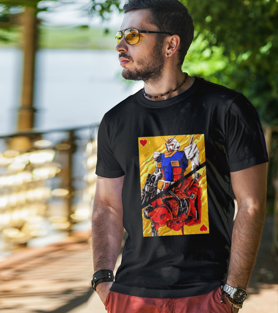 RX 78 2 Gundam Mobile Suit King Of Hearts Playing Card T-Shirt