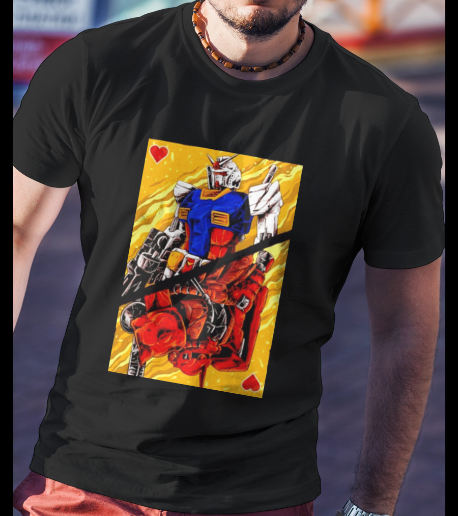 RX 78 2 Gundam Mobile Suit King Of Hearts Playing Card T-Shirt