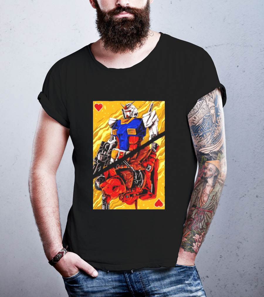 RX 78 2 Gundam Mobile Suit King Of Hearts Playing Card T-Shirt