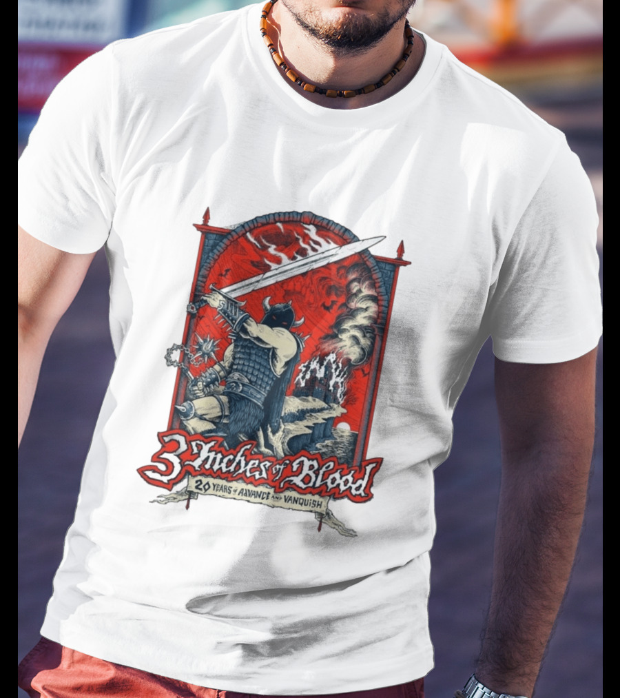 3 Inches Of Blood 20 Years Of Advance And Vanquish Alberta Nov 22 23 2026 T-Shirt