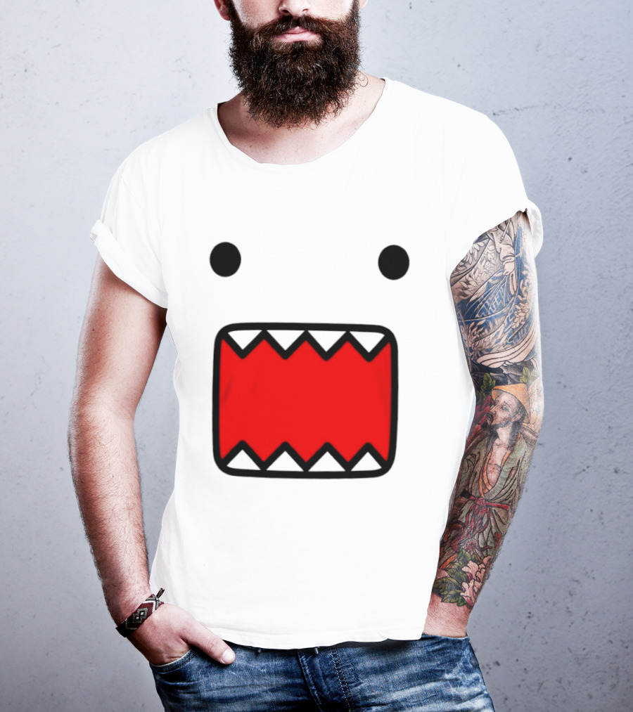 Domo Face Red And Pink Contrast T-Shirt
