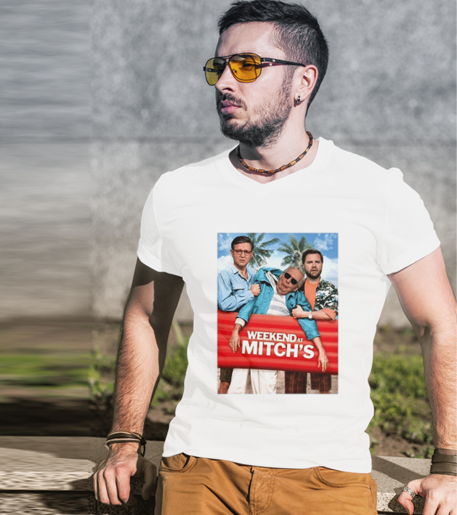 Weekend At Mitch's Meme Mitch McConnell Tropical Comedy T-Shirt