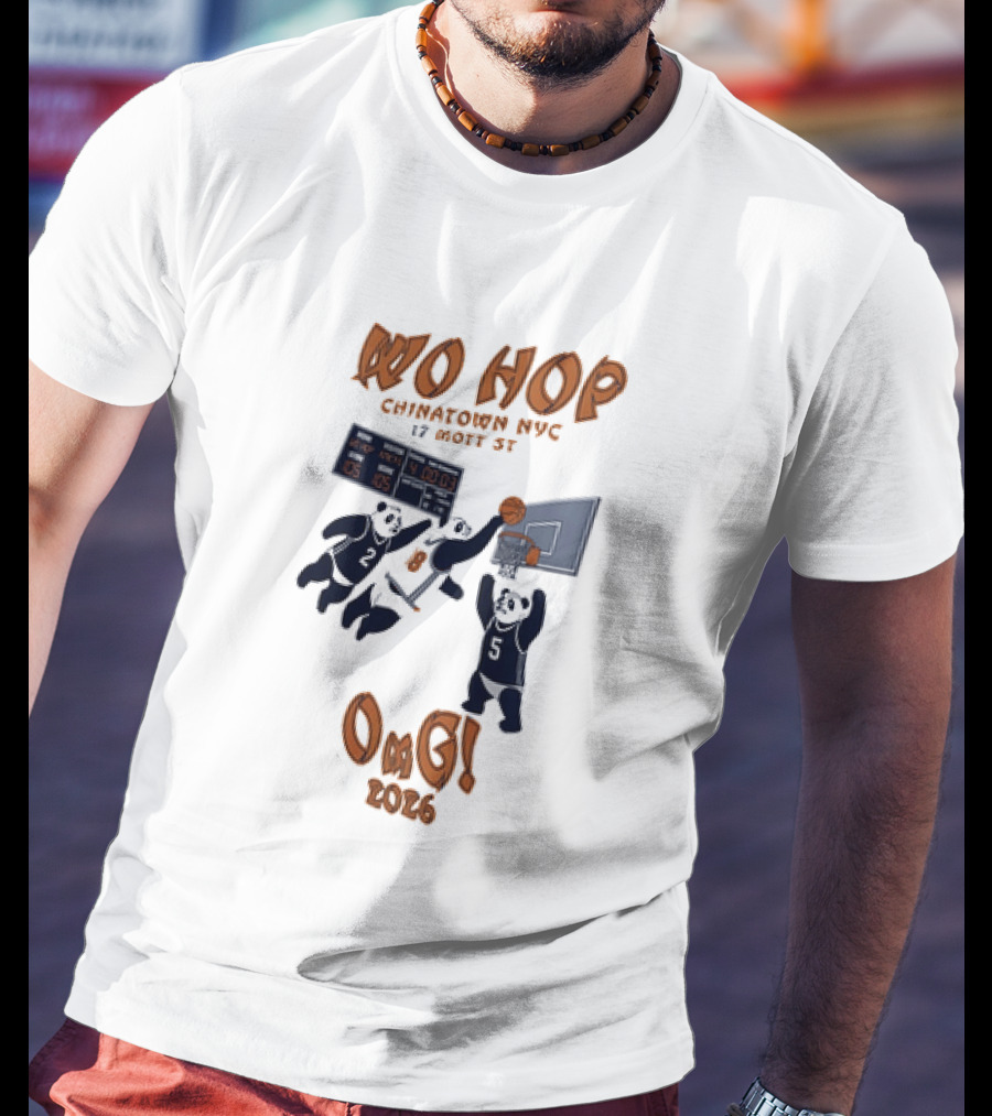 Wo Hop Chinatown NYC 17 Mott St Basketball Pandas Knicks 2026 OMG T-Shirt