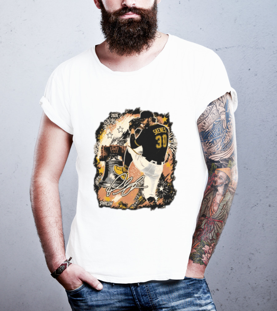 Pittsburgh Pirates Paul Skenes 30 MLB Players All Star Philly Collaboration Liberty Bell Fireworks T-Shirt